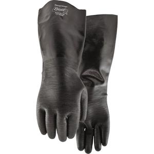 Chemical Resistant Gloves - 10/Large, 18", 84-mil, Straight, Neoprene, Cotton, Black