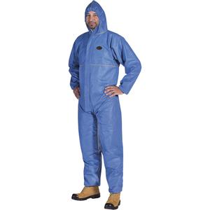 2075 Flame-Resistant SMS Disposable Coveralls - 2X-Large, Small, Medium, Large, X-Large, 3X-Large, 4X-Large, 5X-Large, Blue, Category III EN ISO 13982-1 Type 5 & Category III EN ISO 13034 Type 6