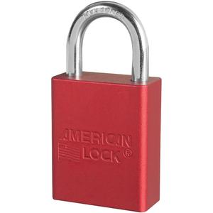 1105 Series Padlock - Safety Padlock, 1-1/2", 1/4", 1", 25/32"/3/4", Aluminum, Boron Steel, Red, Keyed Different