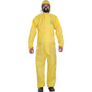 Microchem® Medium-Duty Disposable Coveralls - Polypropylene, Small, Medium, Large, X-Large, 2X-Large, 3X-Large, 4X-Large, 5X-Large, Yellow