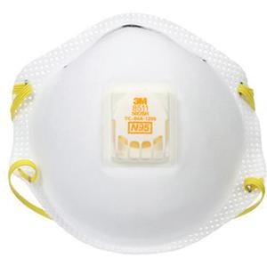 8511 Particulate Respirator - NIOSH, Standard, Cup, With, N95, White, Non-Oil, Stapled