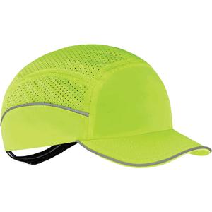 Skullerz® 8955 Lightweight Bump Cap Hat - None, High Visibility Lime Green, Long, High-density polyethylene