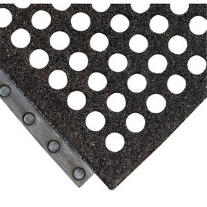 24/Seven® Anti-Fatigue Workstation Mats - 2', 3', 5/8", Black, Natural Rubber, Wet/Dry, Drainage, Honeycomb