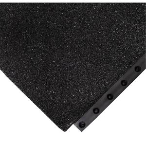 24/Seven® Locksafe® Anti-Fatigue Mat - 3', 3', 5/8", Black, Nitrile, Wet/Dry, Solid, Textured