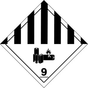 DOT Hazardous Material Handling Labels - Black on White, 4", 4", Non Removable, Roll, Square, Battery Pictogram