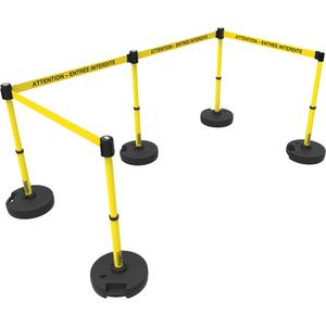 Plus Barrier Post Set - 42", Plastic, Yellow, Yellow, 15', Attention Entrée Interdite, 22"-42"