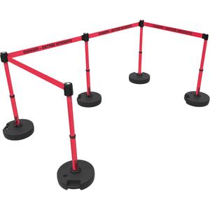 Plus Barrier Post Set - 42", Plastic, Red, Red, 15', Danger Entrée Interdite, 22"-42"