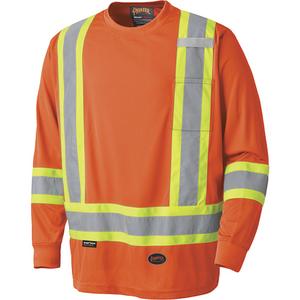 6995 High-Visibility Long Sleeved Shirt - High Visibility Orange, Silver/Yellow, 2X-Large, X-Small, Small, Medium, Large, X-Large, 3X-Large, 4X-Large, 5X-Large, Polyester