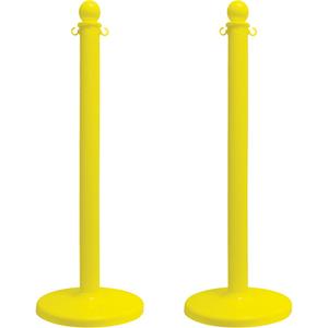 Medium-Duty Stanchion - 40", Plastic, Yellow, 14", 2"
