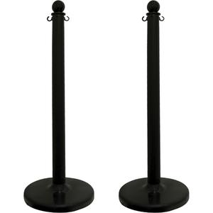 Medium-Duty Stanchion - 40", Plastic, Black, 14", 2"