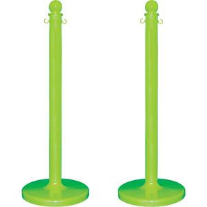 Medium-Duty Stanchion - 40", Plastic, Green, 14", 2"