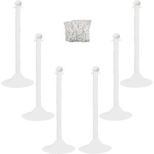 Light-Duty Stanchion & Chain Kit - 41", Plastic, White, 14", 2"