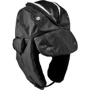 N-Ferno® Zippered Trapper Hat - Nylon, Polyurethane/Satin, Black, Small/Medium, Large/X-Large