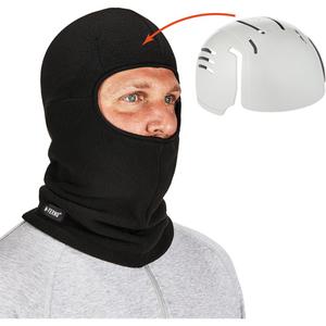 N-Ferno® Zippered Balaclava Face Mask with Bump Cap Insert - Fleece/Polyester, Black