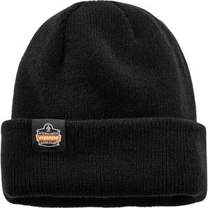 N-Ferno® Zippered Rib Knit Beanie Hat - Acrylic, Unlined, Black, One Size