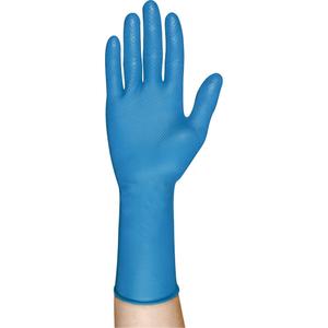 93-283 Series Disposable Gloves - Small, Medium, Large, X-Large, 2X-Large, 3X-Large, Nitrile, 11.8", 8.7-mil, Fully Textured, Blue, Powder-Free, None, Non-Medical, 7.9-mil, Raised Diamond Grip