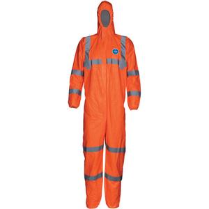 HV High Visibility Coveralls with Hood - Tyvek® 500, Small, Medium, Large, X-Large, 2X-Large, 3X-Large, 4X-Large, 5X-Large, 6X-Large, Orange