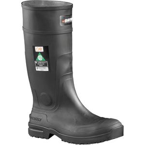 Slip Resistant Boots - Rubber, 10, 9, 11, 12, Steel, Plain, Meets/Exceeds CSA Green Triangle/ASTM F2413, Impermeable, Black