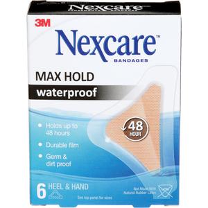 Nexcare™ Max-Hold Waterproof Bandages - Hand/Heel, 3-1/2", 2-2/5", Plastic, Sterile, Non-Medical