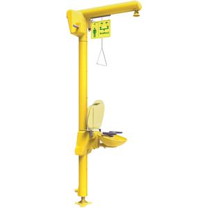 Halo™ Heat Trace Shower & Eye/Face Wash Unit - Pedestal, Bottom, ANSI Z358.1, Yellow, General Area, Class I Division 2, Class I Division 1, Class II Division 1, Class II Division 2