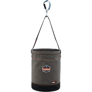 Arsenal® 5940 Swiveling Carabiner Hoist Bucket - 150 lbs., Canvas, 12.5", 17", 24 oz., Grey