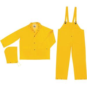 Classic Series Limited Flammability Rain Suit - Large, Medium, 2X-Large, 3X-Large, 4X-Large, 5X-Large, 6X-Large, 7X-Large, X-Large, Yellow, 0.35 mm, Polyester & PVC