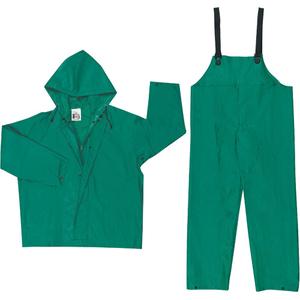 Dominator Limited Flammability Rain Suit - Large, Medium, Small, 2X-Large, 3X-Large, 4X-Large, 5X-Large, 6X-Large, 7X-Large, 8X-Large, 9X-Large, X-Large, Green, 0.42 mm, Polyester & PVC