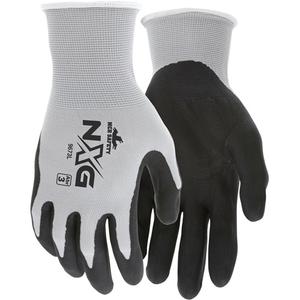 NXG® Coated Gloves - Large, Medium, Small, 13, Nylon, Foam Nitrile, Dipped Palm, Unlined, Grey & Black, EN 388 Level 4, ANSI Level 3, ANSI Level 2