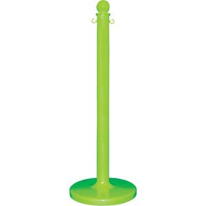 Medium-Duty Stanchion - 40", Plastic, Green, 2.5", 14"