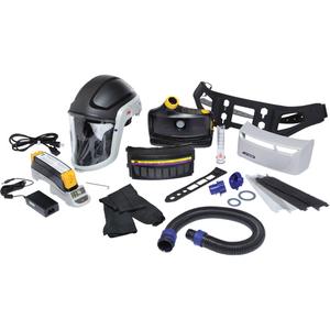 Versaflo™ TR Series Heavy Industry PAPR Kit - Hard Hat & Faceshield, Lithium-Ion, 6 - 10 Hours, Back-Mounted, Belt-Mounted, Magenta/Yellow
