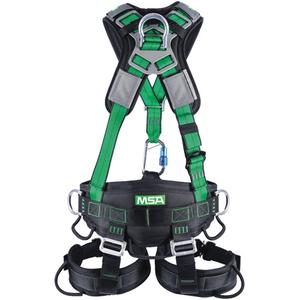 Gravity® Full Body Suspension Harness - Work Positioning/Ladder Climbing/Descent Control/Fall Arrest/Evacuation/Retrieval, ADLP, 400 lbs., Small, Medium, Large, Back - Front - Side, Quick-Connect, None