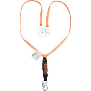 Titan™ Shock-Absorbing Lanyard - 6', Meets/Exceeds CSA-Z259.11, 120 lbs., 335 lbs., Locking Snap Hook, Locking Snap Hook, Polyester, Pack, 2, Orange, 5000 lbs., 3/4"