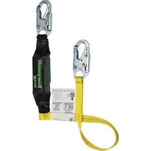 Miller® HP™ Shock-Absorbing Lanyard - 4', 120 lbs., 335 lbs., Locking Snap Hook, Locking Snap Hook, Polyester, Pack, 1, Yellow, 3600 lbs., 3/4"