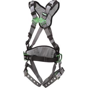 V-Fit™ Construction Full Body Harness - Work Positioning/Fall Arrest, AP, 400 lbs., X-Small, Medium/Large, Large/X-Large, 2X-Large, Back - Side, Tongue Buckle, Quick-Connect