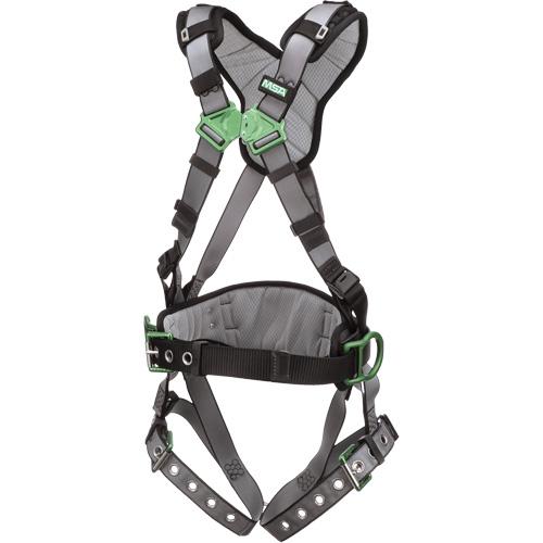 V-Fit™ Construction Full Body Harness - Work Positioning/Fall Arrest, AP, 400 lbs., X-Small, Medium/Large, Large/X-Large, 2X-Large, Back - Side, Tongue Buckle, Quick-Connect