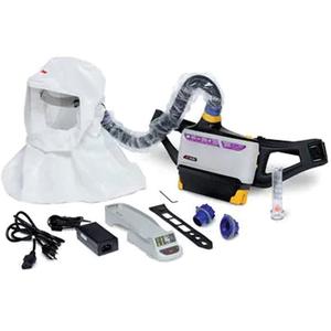 Versaflo™ Powered Air Purifying Respirator Easy Clean Kit - Loose Fitting Hood & Faceshield, Lithium-Ion, 6 - 10 Hours, Back-Mounted, Belt-Mounted, Magenta