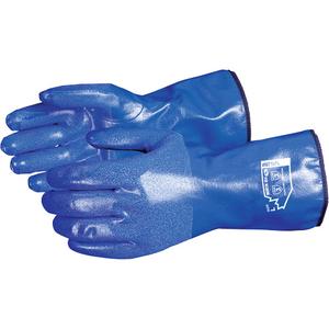North Sea™ Chemical Resistant  Gloves - Large, Small, Medium, X-Large, 2X-Large, 11", Winter Weight, Gauntlet, Nitrile, Fleece, Unrated, ANSI 3, ANSI 3, 5°F (-15°C), Blue
