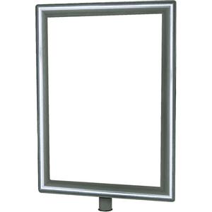 Heavy-Duty Vertical Sign Holder for Classic Posts - Polished Chrome, 11", 7", 1/4", Acrylic