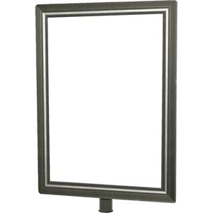 Heavy-Duty Vertical Sign Holder for Classic Posts - Satin Chrome, 11", 7", 1/4", Acrylic