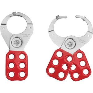 Tabbed Steel Lockout Hasp - 6, Red