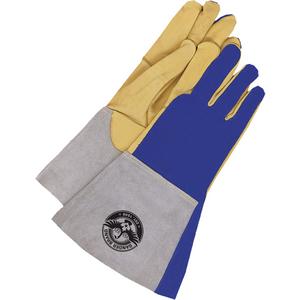 MIG & TIG Welding Gloves - Medium, Small, Unlined, Grain Deerskin, Gauntlet, 6"