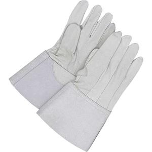 Gander Brand TIG Welder Gloves - 12, 9, Unlined, Grain Goatskin, Gauntlet, Grey