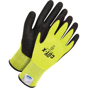 Cut-X™ Cut Resistant Gloves - 11, 6, Dyneema®, Polyurethane, Dipped Palm, ASTM ANSI Level A3, EN 388 Level 4, EN 388 Level 4, EN 388 Level 3, Unrated, Black & High Visibility Yellow