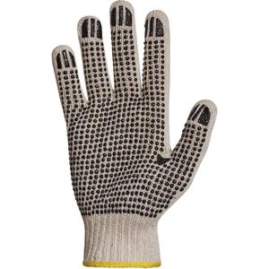 Sure Grip® PVC-Dotted Economy Knit Gloves - Large, Small, Poly/Cotton, Single Sided, 7, White