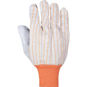 Endura® Leather Palm Gloves - Large, Unlined, Split Leather, Knit Wrist, Cotton