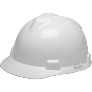 V-Gard® GREEN Slotted Hard Hat - Ratchet, White, Green, Blue, Meets/Exceeds CSA Type 1/ANSI Type I, ANSI Class E/Meets/Exceeds CSA Class E