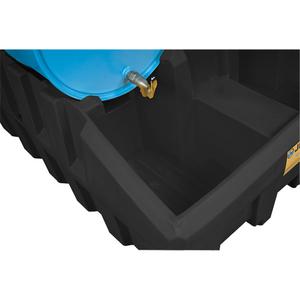 EcoPolyBlend™ Drum Management Base - 59", 49", 26", 66 US gal., 3060 lbs., 30 & 55 Gallon Drums, Black, EcoPolyBlend™ 100% Recycled Polyethylene