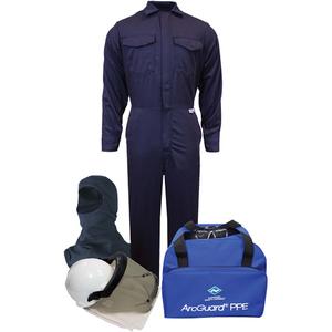 Tecgen 3XL FR Coverall Kit - 12 cal/cm², 2, NFPA 70E/ASTM F1506/NFPA 2112/Meets/Exceeds CSA Z462, Navy, 3X-Large