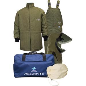 Arcguard Revolite 2XL Arc Flash Suit Kit with Lift Front Hood - 40 cal/cm², 4, NFPA 70E/ASTM F1506/Meets/Exceeds CSA Z462, Olive, 2X-Large