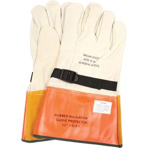 Leather Protector Gloves with Strap - 8, 9, 10, 11, 12, 12" L, NFPA 70E, CSA Z462, ASTM F696